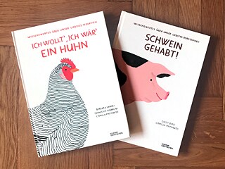 Die beiden von Camilla Pintonato illustrierten Bücher, verlegt in Deutschland im Verlag Kleine Gestalten