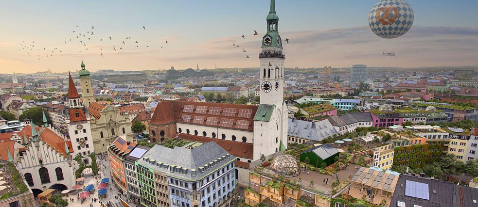 So könnte ein nachhaltiges München in Zukunft aussehen. 