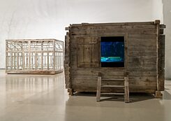 video instalacija, Shivering Heart, film, 10', drveni hambar, 240 × 300 cm, Tbilisi/GE, 2018