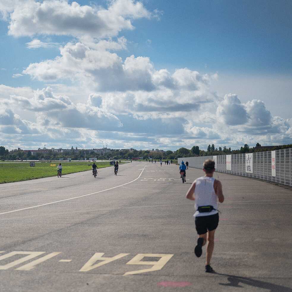 Joggers at Berlin Tempelhof Airport