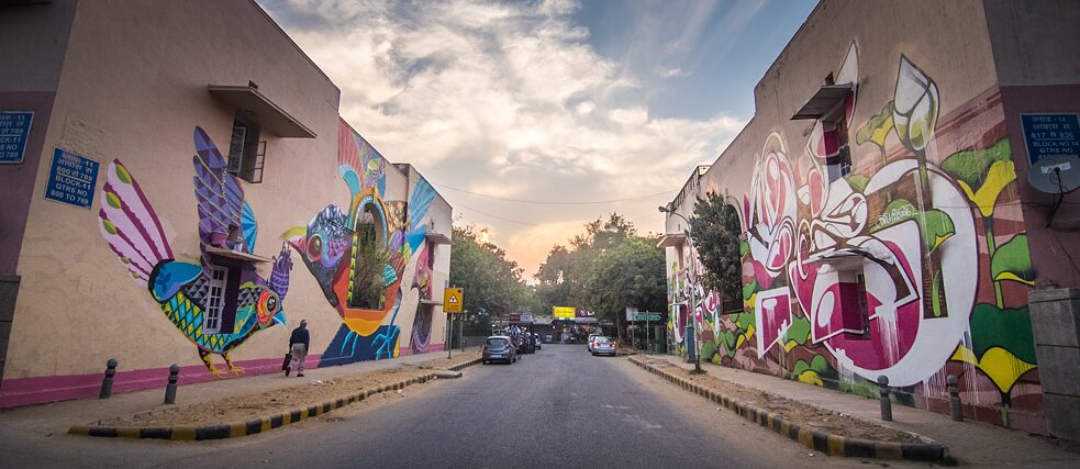 Graphic Travelogues: Foto einer Straße im Lodhi Art District in Neu Delhi | Foto: Akshat Nauriyal 
