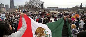 Descolonización - St. Paul, Minnesota: Participantes del "Día sin inmigrantes" el jueves 16 de febrero de 2017. 