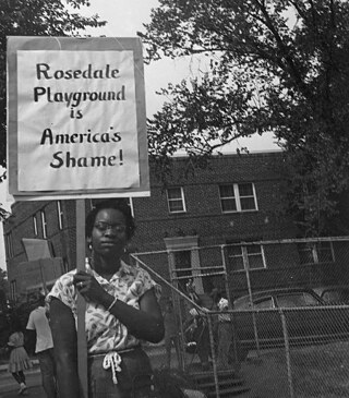 Rosedale playground protest, undated, Washington Star Collection 