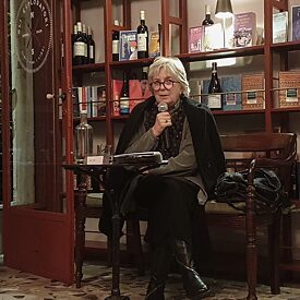 Anita Raja, Übersetzerin von Christa Wolf, beim Treffen über die Schriftstellerin.