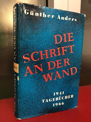 Book cover for Günther Anders' Die Schrift an der Wand