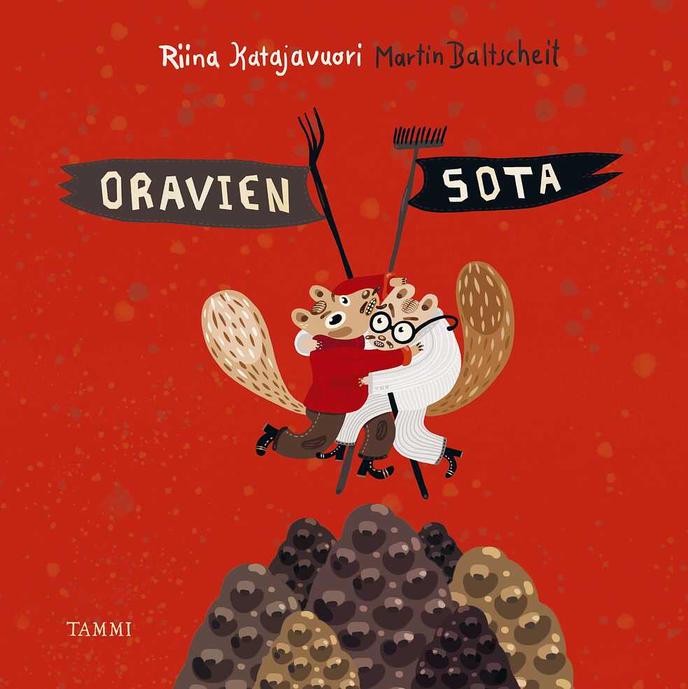 Oravien sota, Cover des Bilderbuches Krieg der Eichhörnchen
