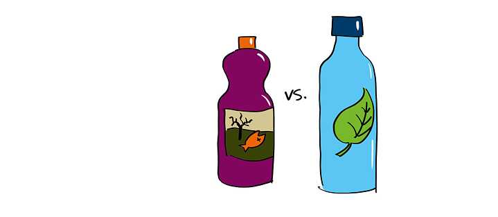 Plastikflasche und Trinkflasche
