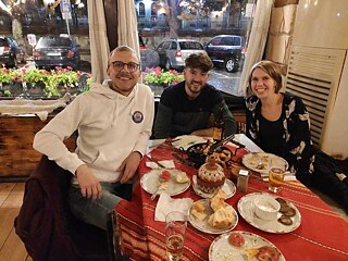 Mit dem Französisch- und dem Spanischlehrer meiner Schule