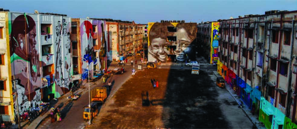Street art by Kashmira Sarode in Kannagi Nagar.