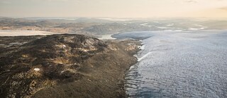 Luftaufnahme des Inlandeises, Grönland, Nordamerika