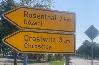 Die Straßen- und Ortsschilder in der Lausitz sind zweisprachig 