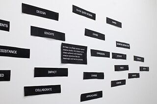 Cutouts, installation during An Evening of Design & Conversation at the MLK Library 