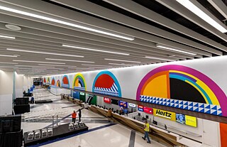 <i>Take to the Water</i>, mural for Cincinnati/Northern Kentucky International Airport (CVG), installed in partnership with ArtWorks, 2021 