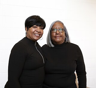 Resident narrators Debbie Childs and Patricia Lucas from Voices of Rosedale project at Rosedale Rec Center, November 2021