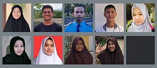 - Foto dari kiri ke kanan<br>Atas: Sulfy Juli Tamara (SMA Islam Al-Falah), Muhammad Afif Abqari (SMK Negeri 2 Banda Aceh), Habrian Efendi Lubis (SMA Negeri 1 Matauli Pandan), Raihan Athallah ‘Afif (SMA Negeri 1 Matauli Pandan), Amanda Wibowo (SMA Swasta Al-Hikmah Medan)  <br><br>Bawah: Ummu Atiah Pulungan (SMA Negeri 2 Torgamba), Putri Alyaa Safira (SMA Negeri 1 Matauli Pandan), Miftahul Jannah (SMA Negeri 3 Payakumbuh), Afifah Puti Risqillah (SMA Negeri 3 Payakumbuh), Puput Diva Taqdira Siregar (SMA Negeri 3 Pekanbaru)