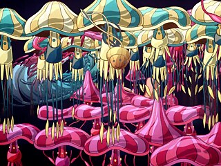 Algorithmically composed video, infinite loop, various configurations. 