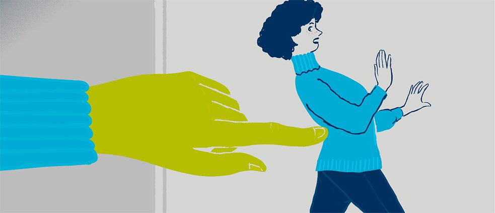 Illustration: “Jemandem zu Leibe zu rücken” by Nik Neves 