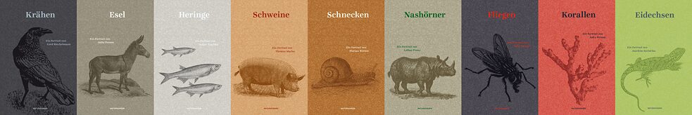 Jen malá ukázka titulních stran edice „Naturkunden“, která čítá doposud 83 knih. 