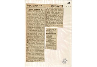 Nachruf aus dem Bremer Tageblatt von 1918, in dem Gildemeisters Geschäfte in Peru und Chile erwähnt werden.