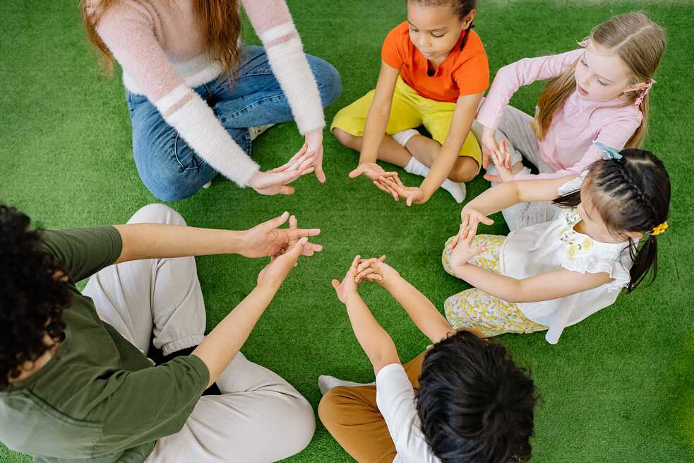 Children sitting in a circle