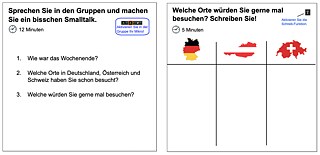 Two Screenshots Landeskunde im DaF-Unterricht