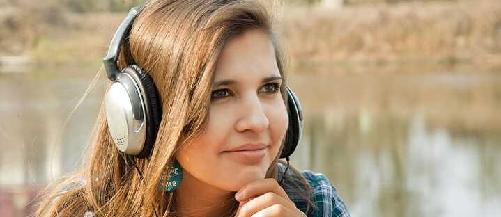 Woman with headphones