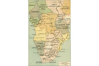  'Showing European possessions at outbreak of war', [the First World, 1914]. From "The History of the Great European War: its causes and effects", Vol. VIII, by W. Stanley Macbean Knight. [Caxton Pulishing Company, Limited, London, 1919] 