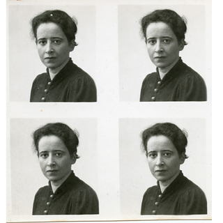 Hannah Arendt, Passport Photo (sheet of four). 1933.