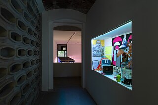 Installationsansicht der Ausstellung Michael Stevenson Disproof Does Not Equal Disbelief in den KW Institute for Contemporary Art, Berlin 2021. Courtesy der Künstler