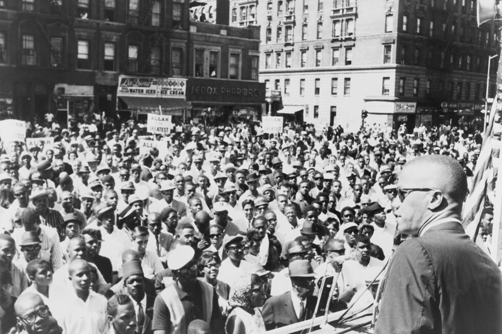 Racism – Malcolm X, speaking at an outdoor rally in Harlem in 1963