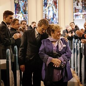 Alexander Scheer und Meltem Kaptan in: "Rabiye Kurnaz gegen George W. Bush". Regie: Andreas Dresen