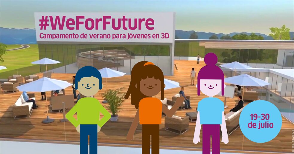 Ausschnitt 3D Camp mit drei animierten Figuren