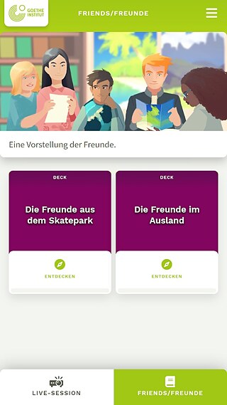 Screenshot zur App: The German Quiz Challenge | Eine Vorstellung der Freunde