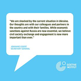 Goethe-Institut shows solidarity with Ukraine