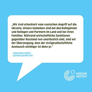 Goethe-Institut zeigt sich solidarisch mit der Ukraine