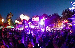 Festivalbesucher*innen tanzen 