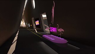 Dark VR train station