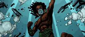 AbuQadim Haqq, Leo Rodrigues and Hector Rubilar, Drexaha breaking the chains of slavery