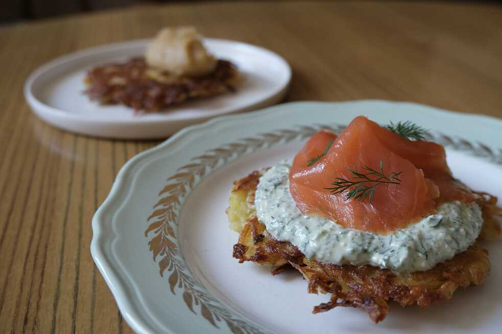 Kartoffeln, Lachs und Sauce