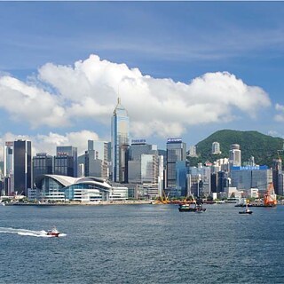 Blick auf den Victoria Harbour aus dem Fester des Goethe-Instituts Hongkong