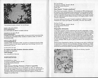 Lotte Reiniger à Montréal, brochure