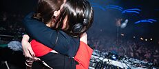 Nina Kraviz and Helena Hauff after their back to back set on 4/9/2019 at Timewarp 25 in Mannheim, Germany.
