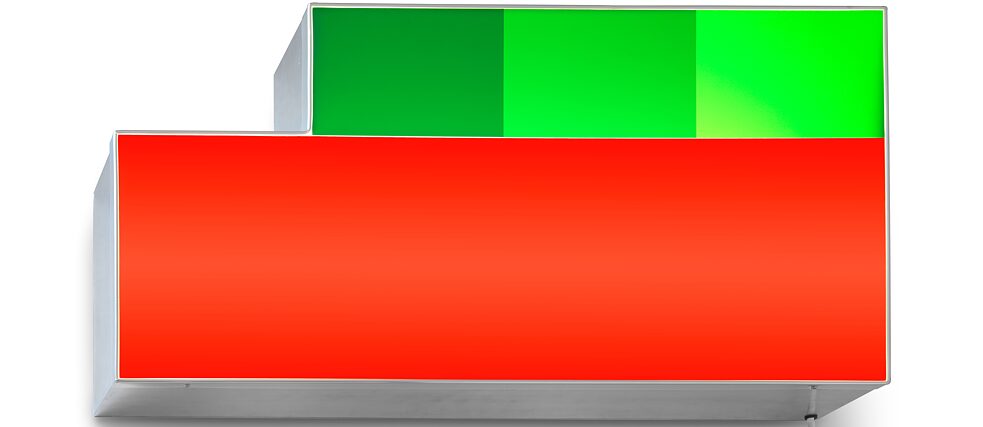 Daniel Pflumm, Untitled (Abtei 2), 2000, lightbox, 85.5 x 45 x 15 cm, Ed. 1/5