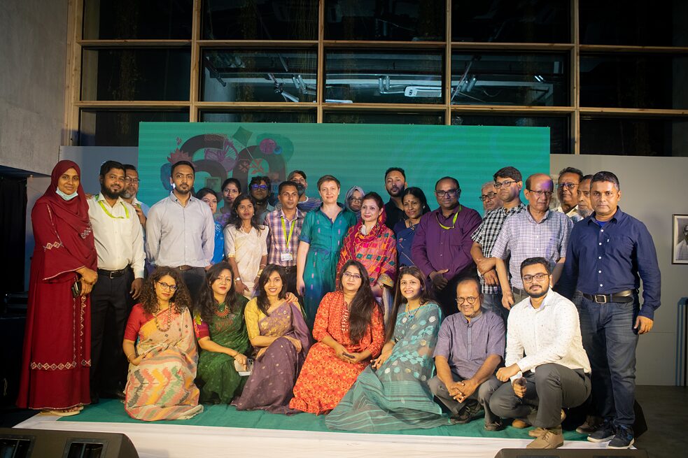 The entire staff of the Goethe-Institut Bangladesh pose for a photo together, ​​Celebrating 60 Years of Goethe-Institut Bangladesh, 1961-2021
