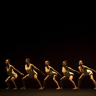 Dancers from the Batsheva Dance Company take part in a full dress rehearsal before their new show “Last Work” in Tel Aviv June 1, 2015. 