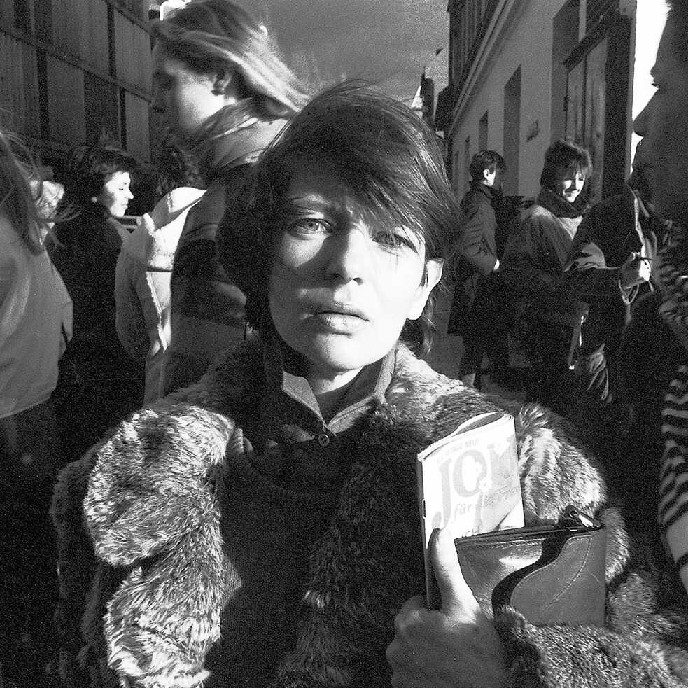 A woman standing on the street