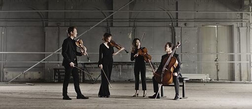 Quatuor Leonkoro Le quatuor avec ses instruments