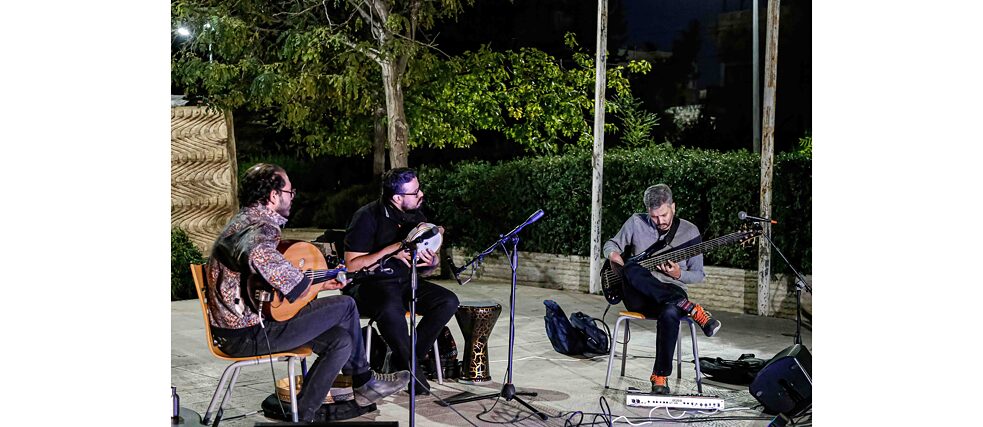 Músicos na exposição “Mirath:Music”, Goethe-Institut Jordânia 