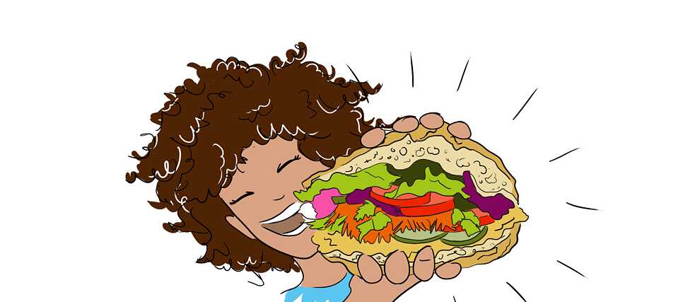Mädchen mit Sandwich