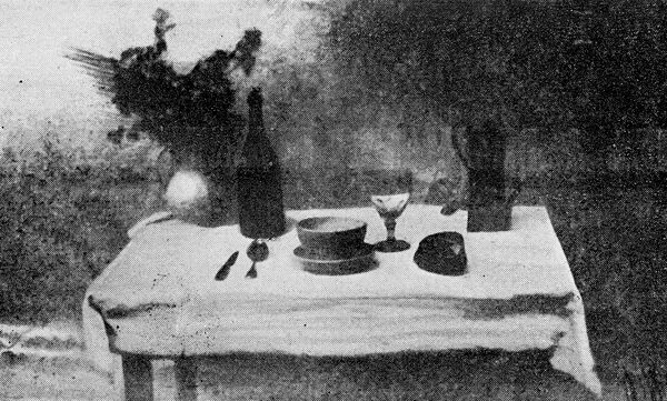 Still life of a laid table by Joseph Nicéphore Niépce